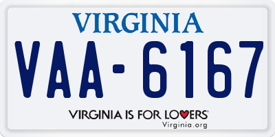 VA license plate VAA6167