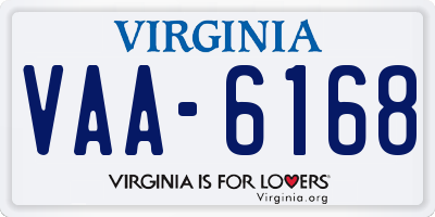 VA license plate VAA6168