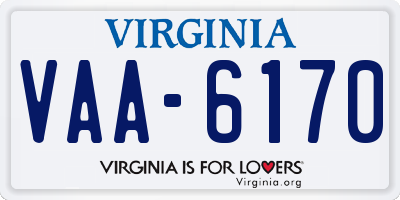 VA license plate VAA6170