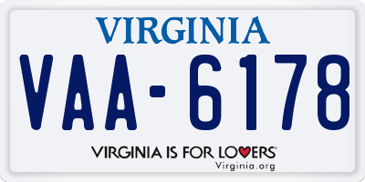 VA license plate VAA6178