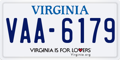 VA license plate VAA6179