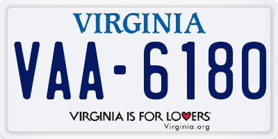 VA license plate VAA6180