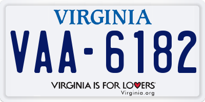 VA license plate VAA6182