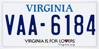 VA license plate VAA6184