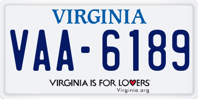 VA license plate VAA6189