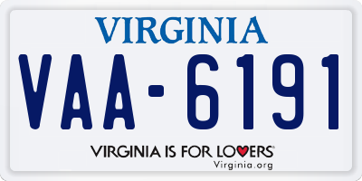 VA license plate VAA6191