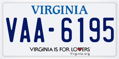 VA license plate VAA6195