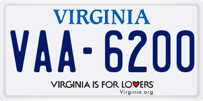 VA license plate VAA6200