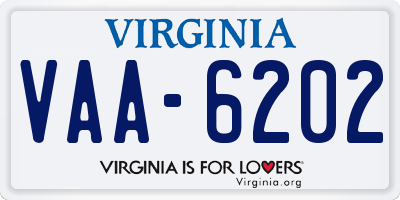 VA license plate VAA6202