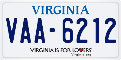 VA license plate VAA6212