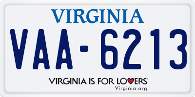 VA license plate VAA6213