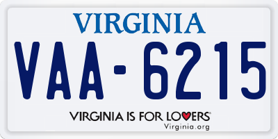 VA license plate VAA6215