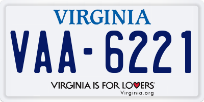 VA license plate VAA6221