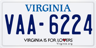 VA license plate VAA6224