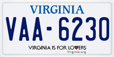 VA license plate VAA6230