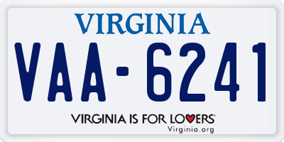 VA license plate VAA6241