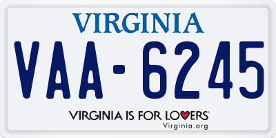 VA license plate VAA6245