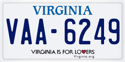 VA license plate VAA6249
