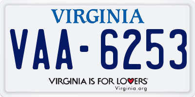 VA license plate VAA6253