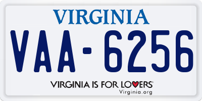 VA license plate VAA6256