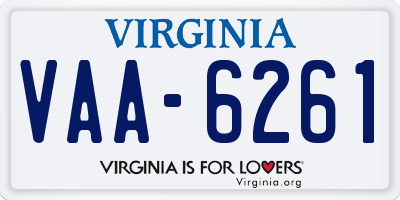 VA license plate VAA6261