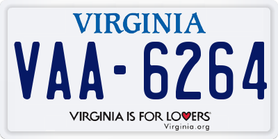 VA license plate VAA6264