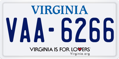 VA license plate VAA6266