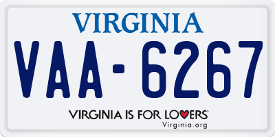 VA license plate VAA6267