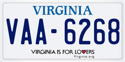 VA license plate VAA6268