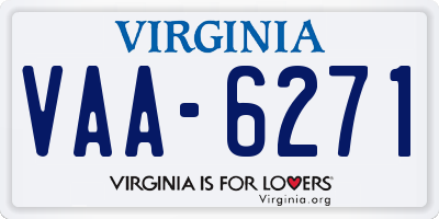 VA license plate VAA6271