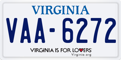 VA license plate VAA6272