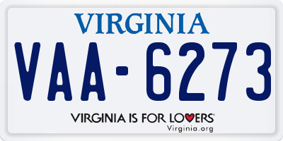 VA license plate VAA6273