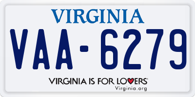 VA license plate VAA6279