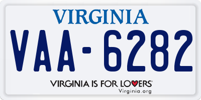 VA license plate VAA6282