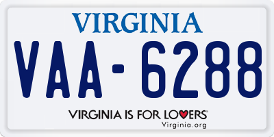 VA license plate VAA6288