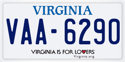 VA license plate VAA6290