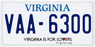 VA license plate VAA6300