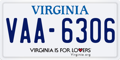 VA license plate VAA6306