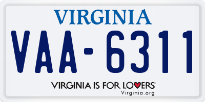 VA license plate VAA6311