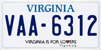 VA license plate VAA6312