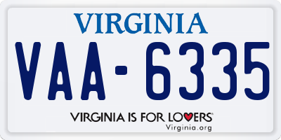 VA license plate VAA6335