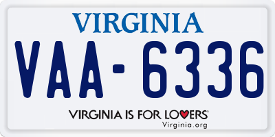 VA license plate VAA6336