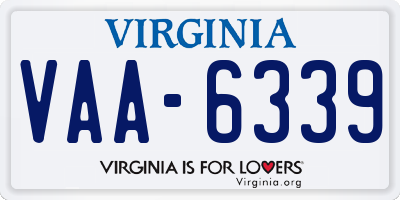 VA license plate VAA6339