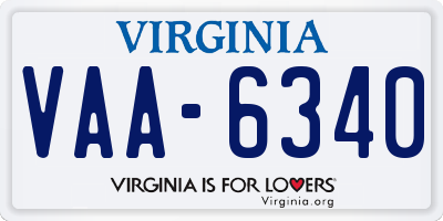 VA license plate VAA6340