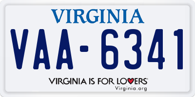 VA license plate VAA6341