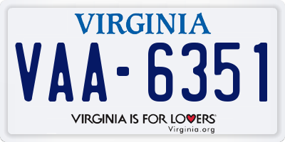 VA license plate VAA6351