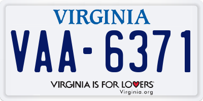 VA license plate VAA6371