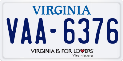 VA license plate VAA6376