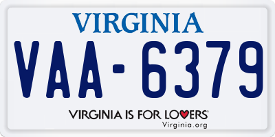 VA license plate VAA6379