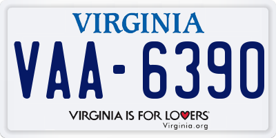 VA license plate VAA6390